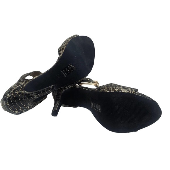 Michael Antonio Womens 4" Stiletto Pumps Snake Print Black /Metallic Gold Sz 8 - Picture 7 of 11